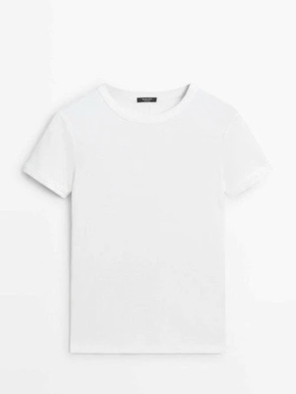 Zara Ribbed Short Sleeve T-Shirt in White